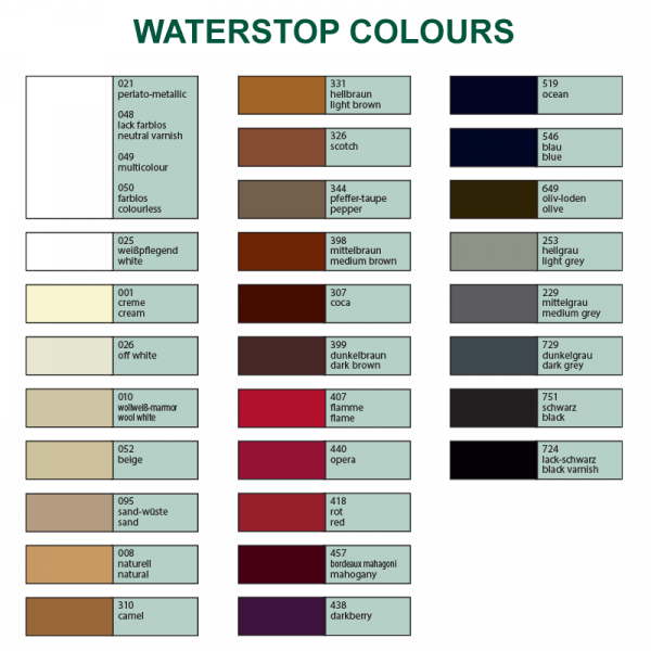 collonil waterstop colours